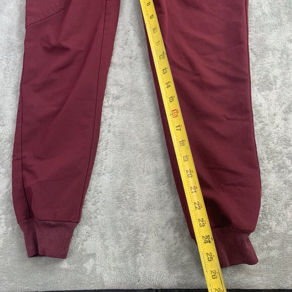 Figs Scrub Pants Womens XXS Petite Zamora Jogger Nurse Workwear Burgundy RN 26” - Picture 6 of 13